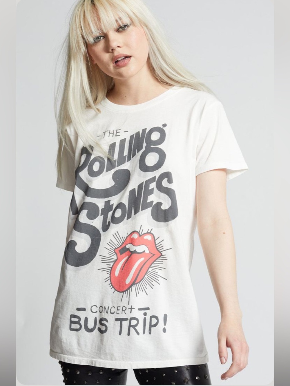 The Rolling Stones tour bus oversized graphic T shirt Recycled Karma